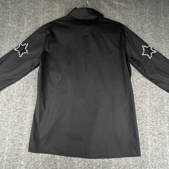 Black Star Embellished/ Embroidered Button Down Shirt Size S - Picture 9 of 12